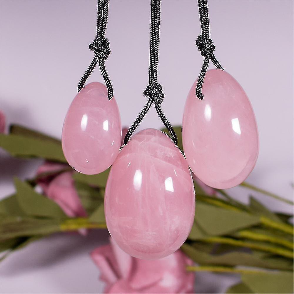 Ssylune 1 Set Natural Pink Rose Quartz Yoni Jade Eggs Healing Crystal Massage Stick Stone Women Kegel Exerciser Reiki Healing Gemstone Pink Crystal...