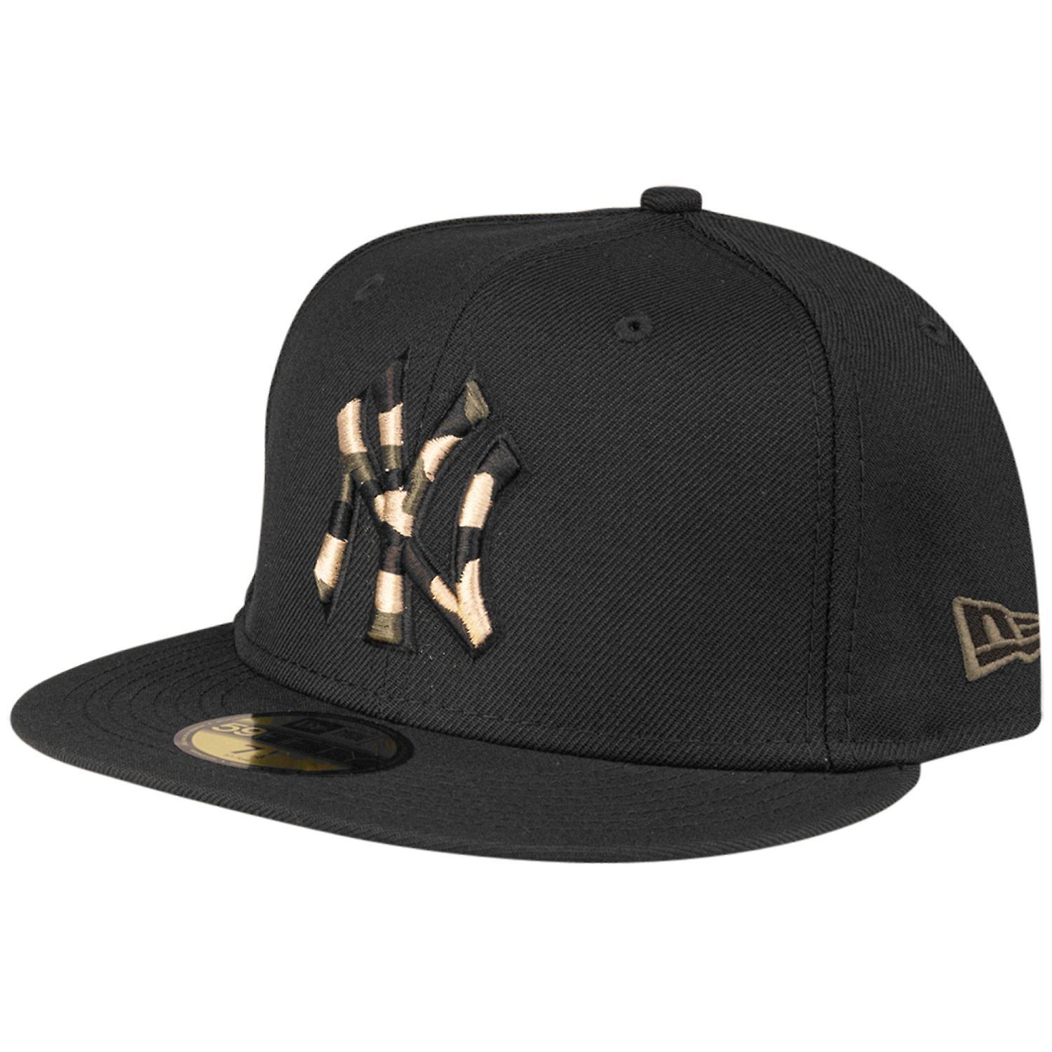 New Era 59Fifty Fitted Cap - NY Yankees black / wood camo 7 3/8 - (58,7cm)