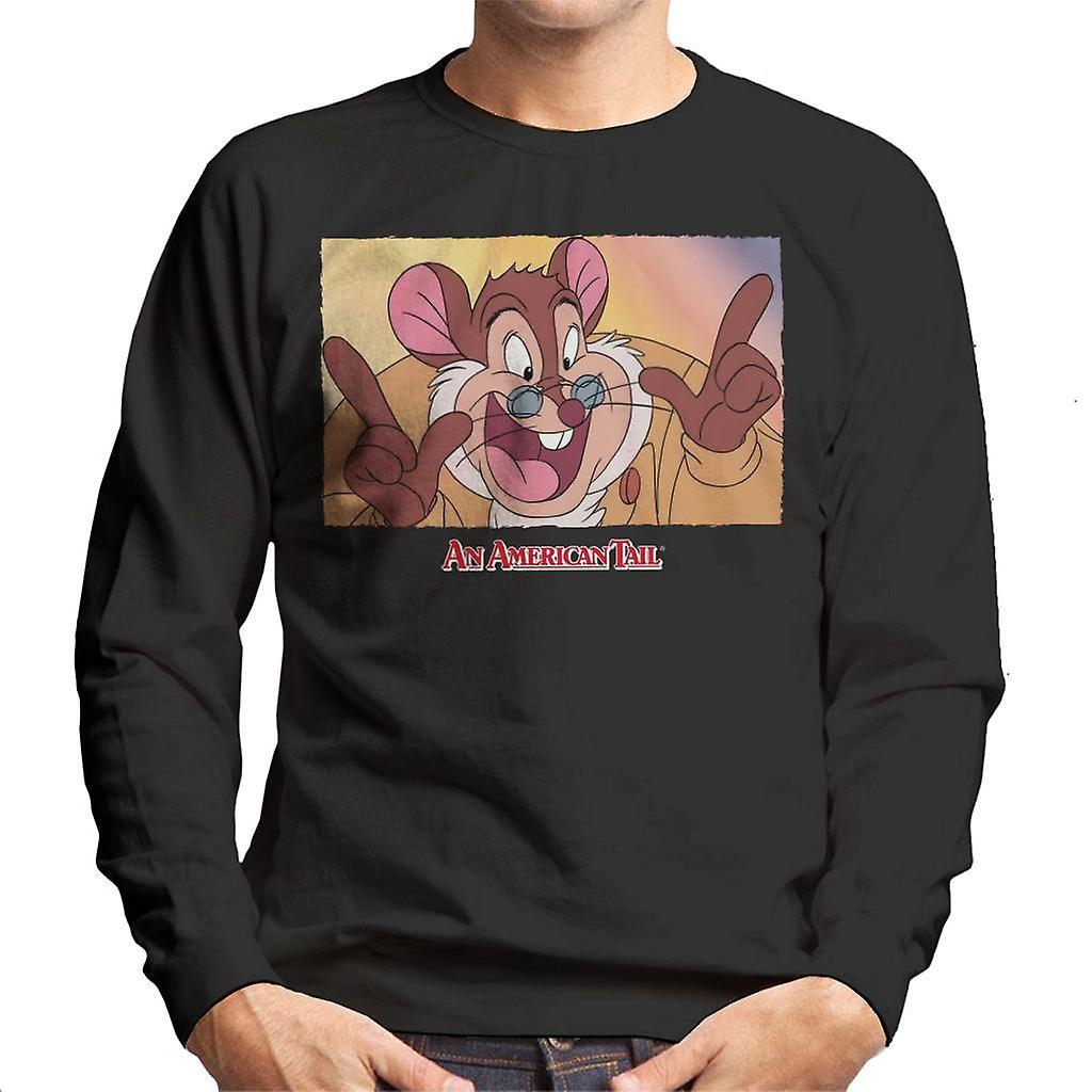 An American Tail Papa Mousekewitz Face Men's Sweatshirt Black XX-Large