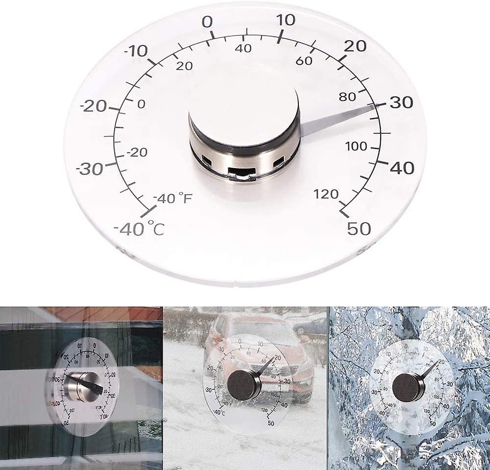 Ln-wall Window Thermometer - Outdoor Indoor Household Transparent Thermometer, Battery Free Self-adhesive Waterproof Clear Temperature Monitoring Mete