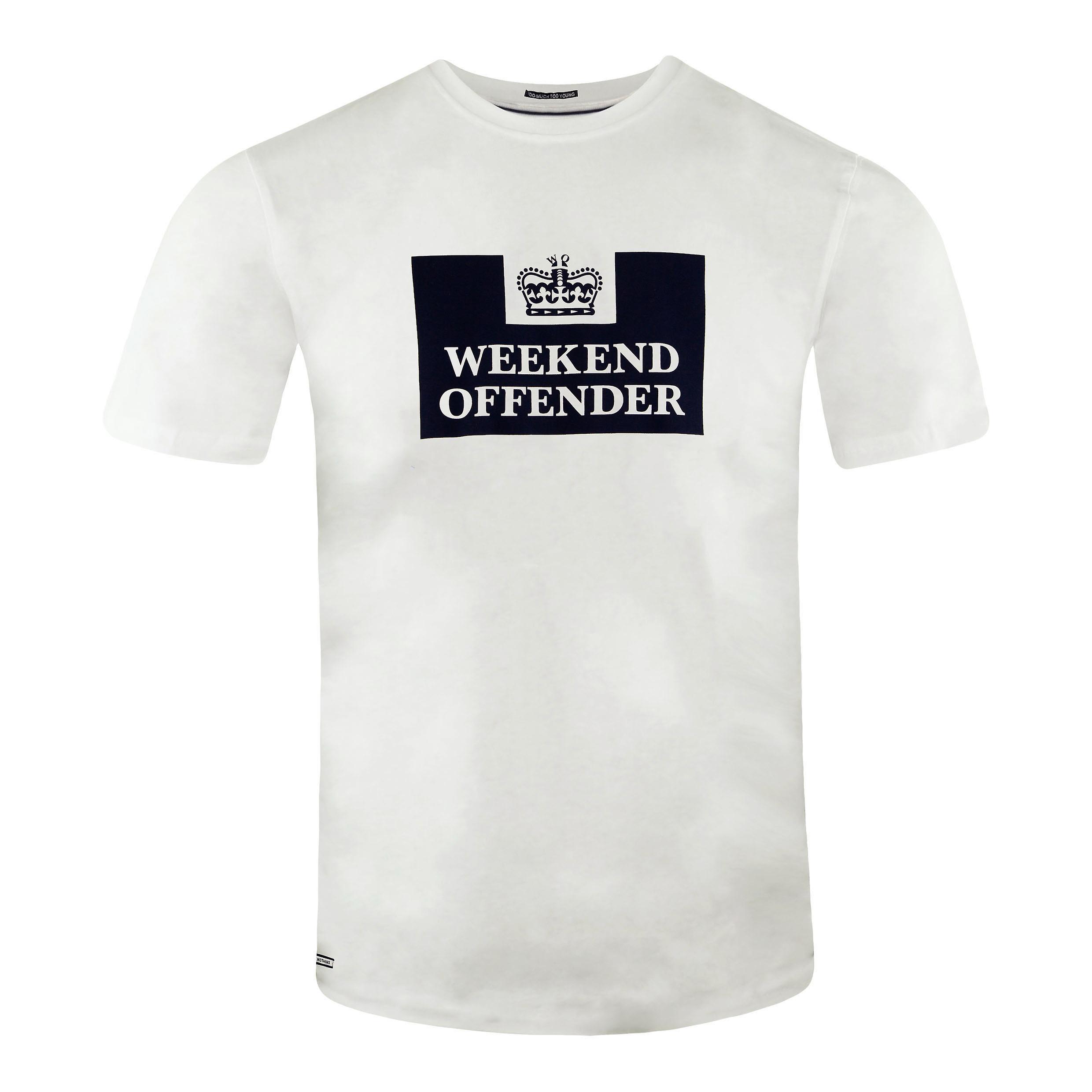 Weekend Offender Short Sleeve Crew Neck White Mens T-Shirt WOTS008 WHITE XS