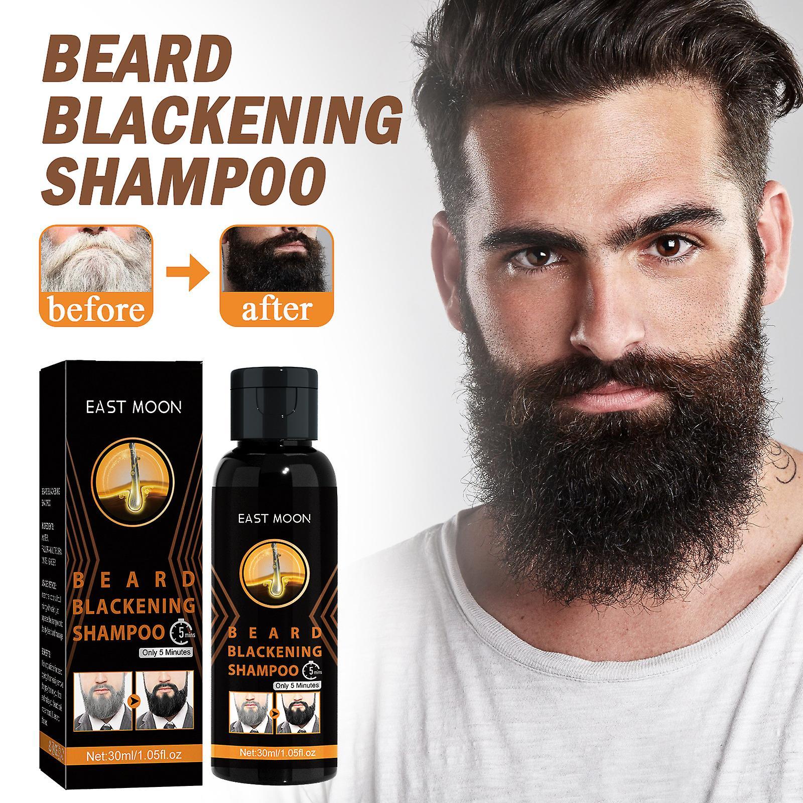 Frusde 30ml Permanent Beard Dye Shampoo For Men, Mustache Beard Dying, Removal White Grey Beard, Hair Men Beard Dye Shampoo 3Pcs