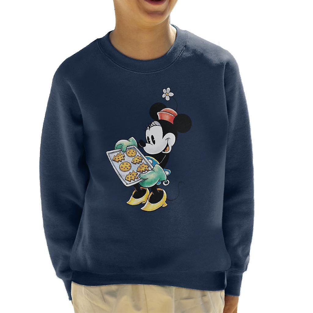 Disney Christmas Minnie Mouse Festive Baking Kid's Sweatshirt Navy Blue X-Small (3-4 yrs)