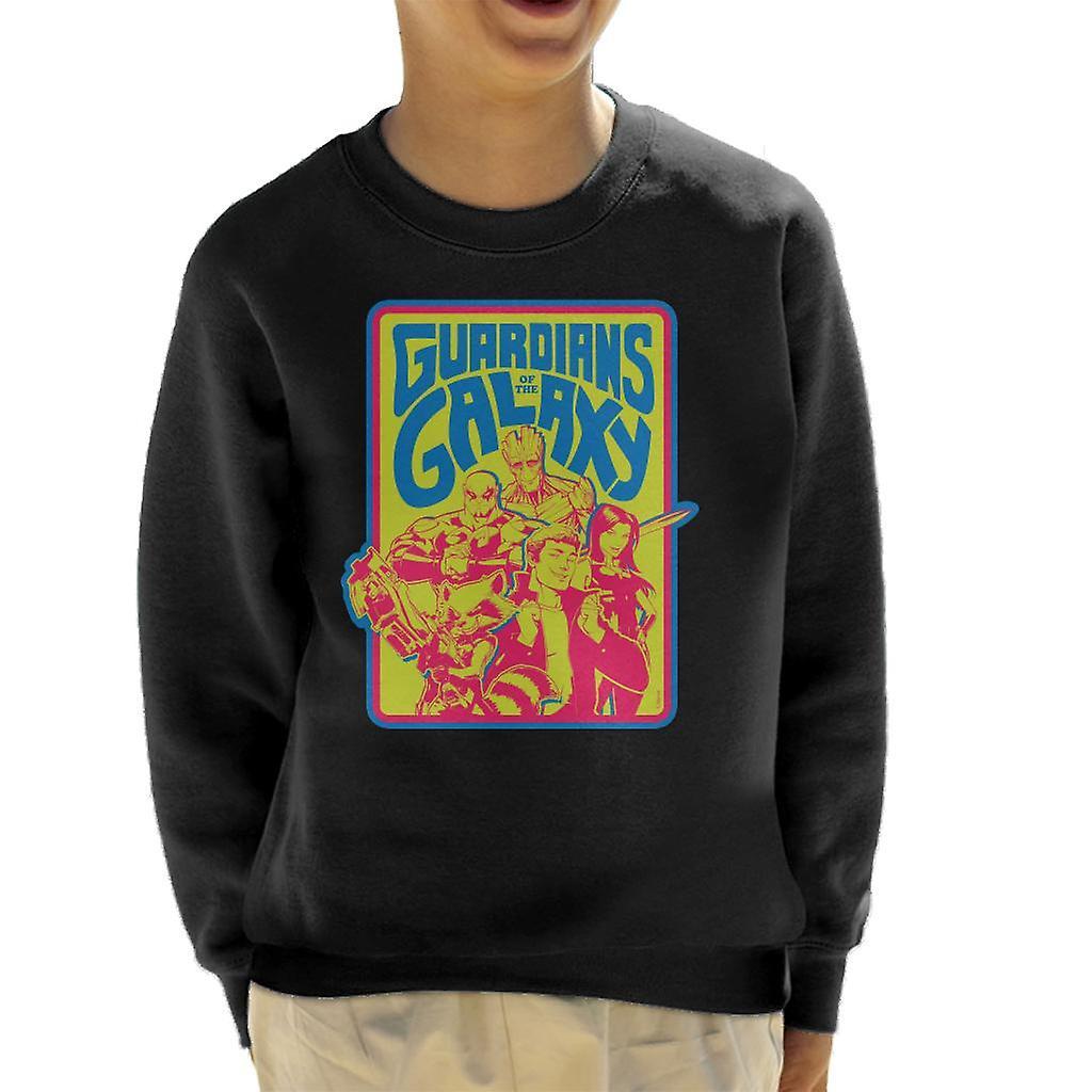 Marvel Guardians Of The Galaxy Retro 70s Kid's Sweatshirt Black X-Small (3-4 yrs)