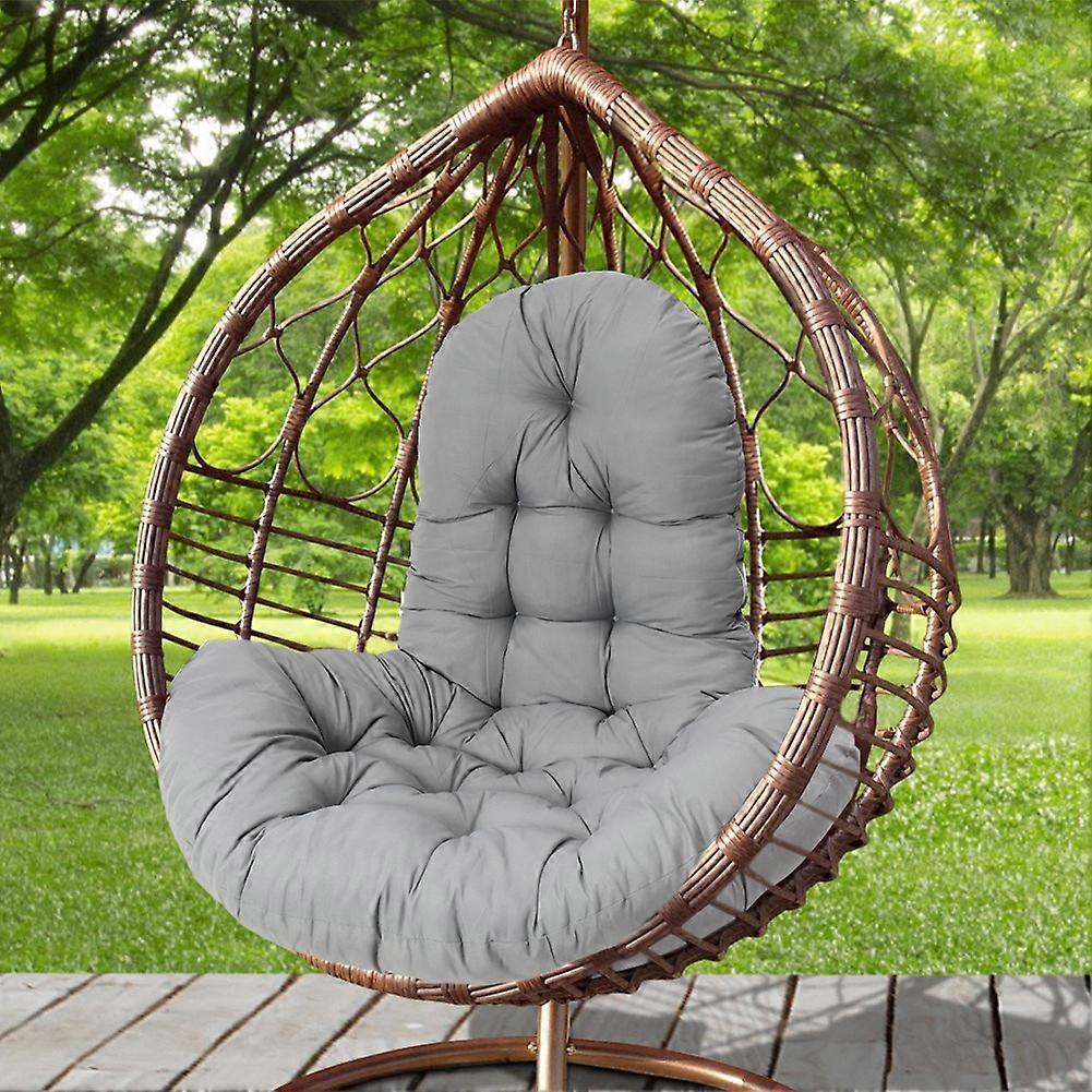 Living And Home Hanging Egg Chair Thick Cushion Swing Chair Pad, Dark Grey