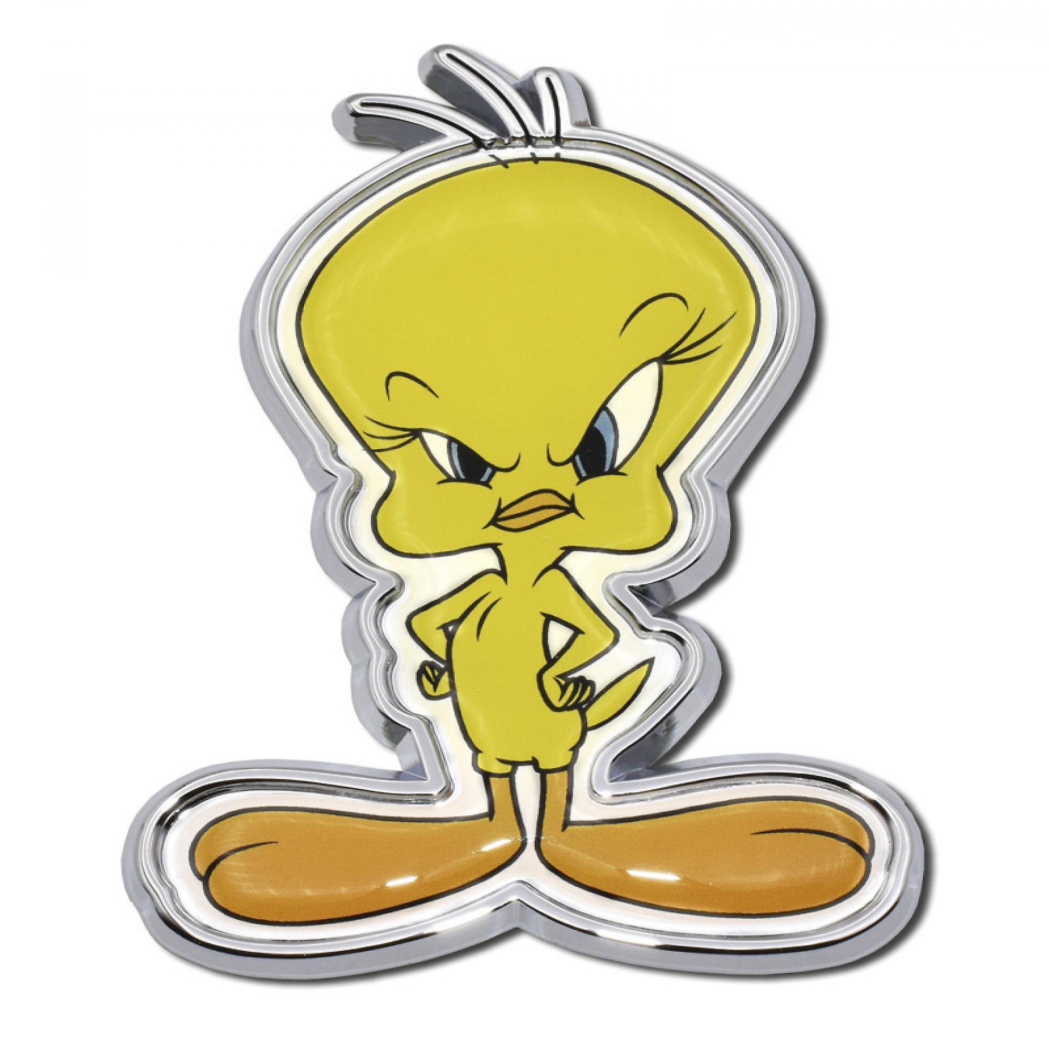 Cartoons Looney Tunes Tweety Bird Character Elektroplate Chrome Car Emblem Multi-Color