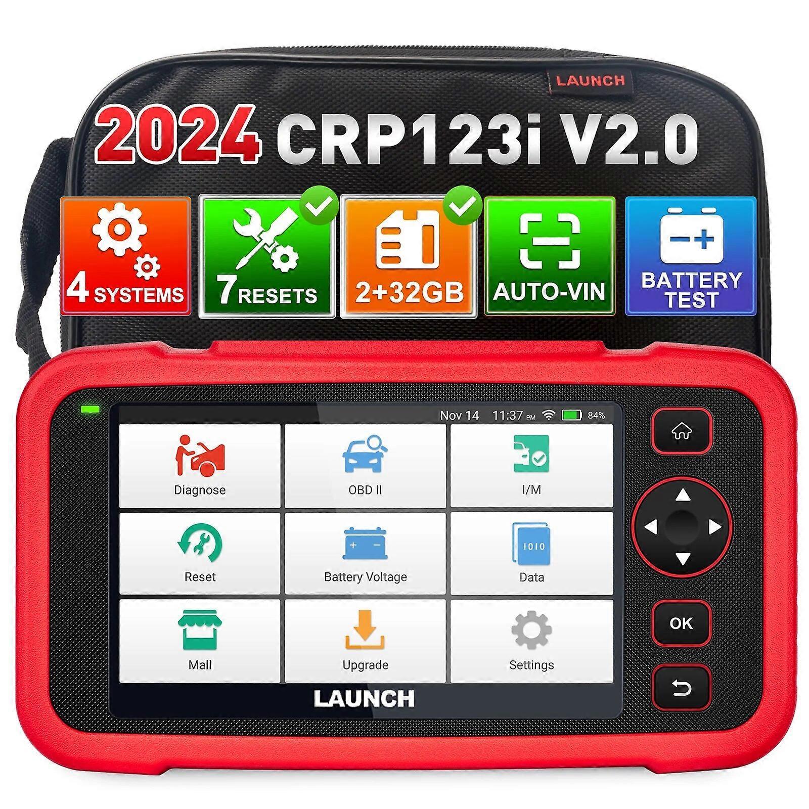 Redkid X431 CRP123i V2.0 Car Diagnostic Tool OBD2 Scanner Auto ABS SRS Airbag AT SAS OIL Brake Reset Code Reader Free Update