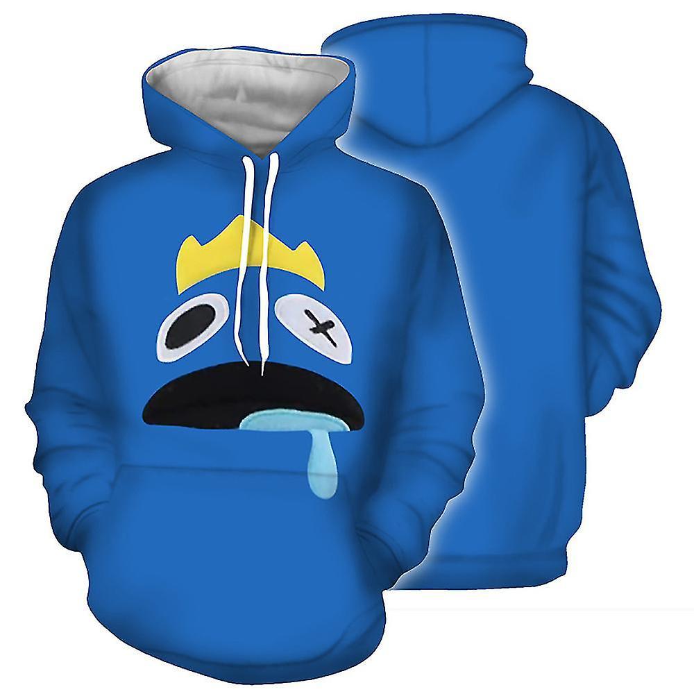 Jnnjv Kids Roblox Rainbow Friends 3d Printed Hoodie Pullover Sweatshirt Hooded Jumper Top Lake Blue 5-6 Years