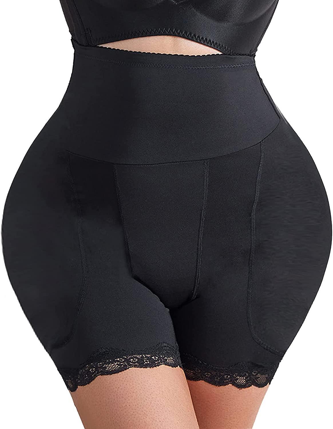 Maromalife Butt Pads For Bigger Butt, Lace Butt Lifting Shapewear Thicker Tummy Control Padded Underwear For Women Black X-Large