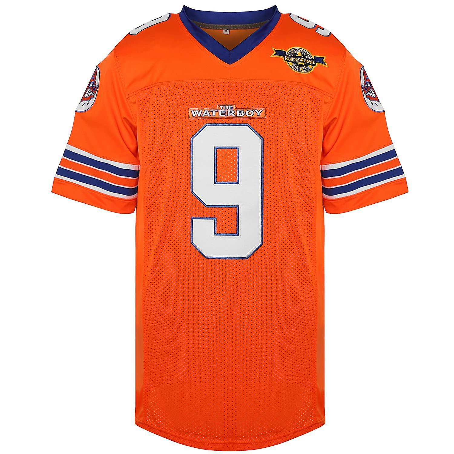 JUSCH Boucher #9 The Waterboy Adam Sandler Movie Mud Dogs Bourbon Bowl Football Jersey SportsT-Shirt Fans Gifts for Men Women YouthXL