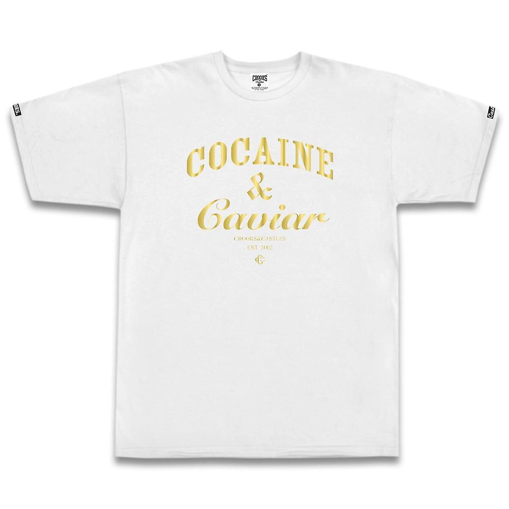 Crooks and Castles Crooks & Castles Cocaine and Caviar T-shirt White Gold XXXL