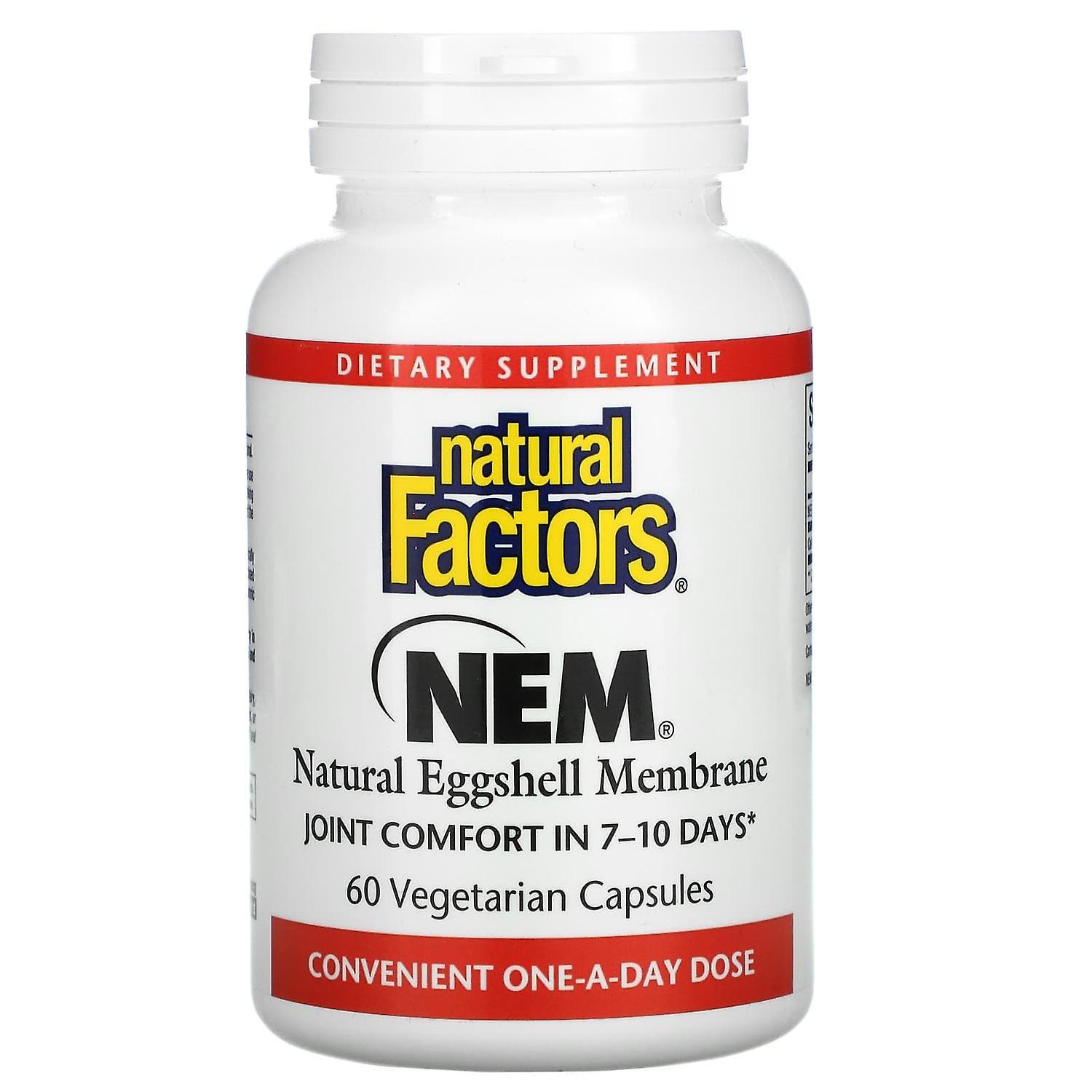 Natural Factors, NEM, Natural Eggshell Membrane, 60 Vegetarian Capsules