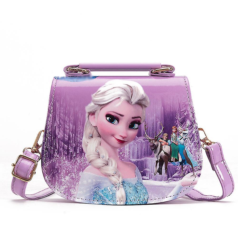 Cryin Frozen 2 Elsa Princess Kids Girls Toys Shoulder Bag  Handbag Shopping Bag Gift Purple