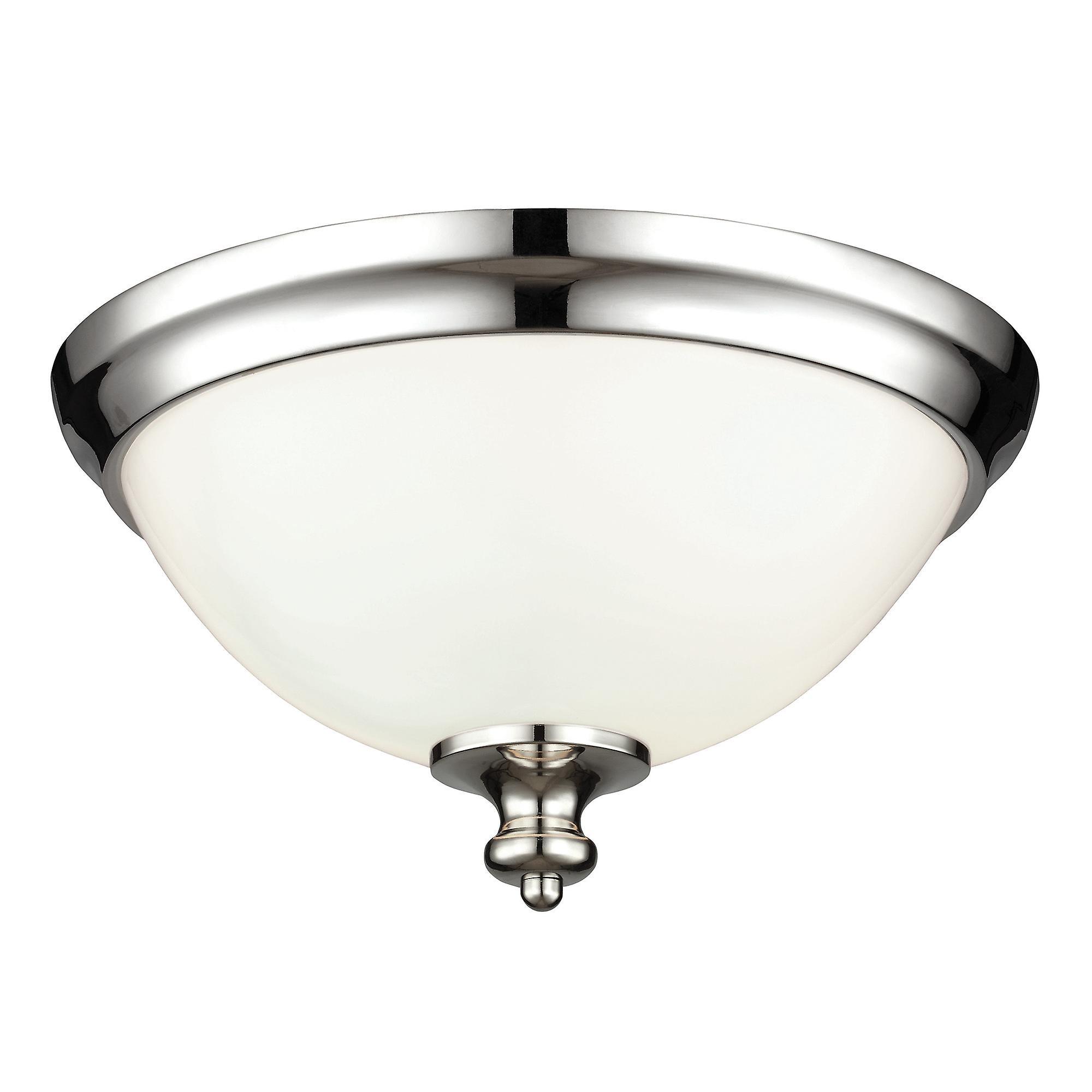 Parkman 2 Light Flush Mount Ceiling Light Polished Nickel E27