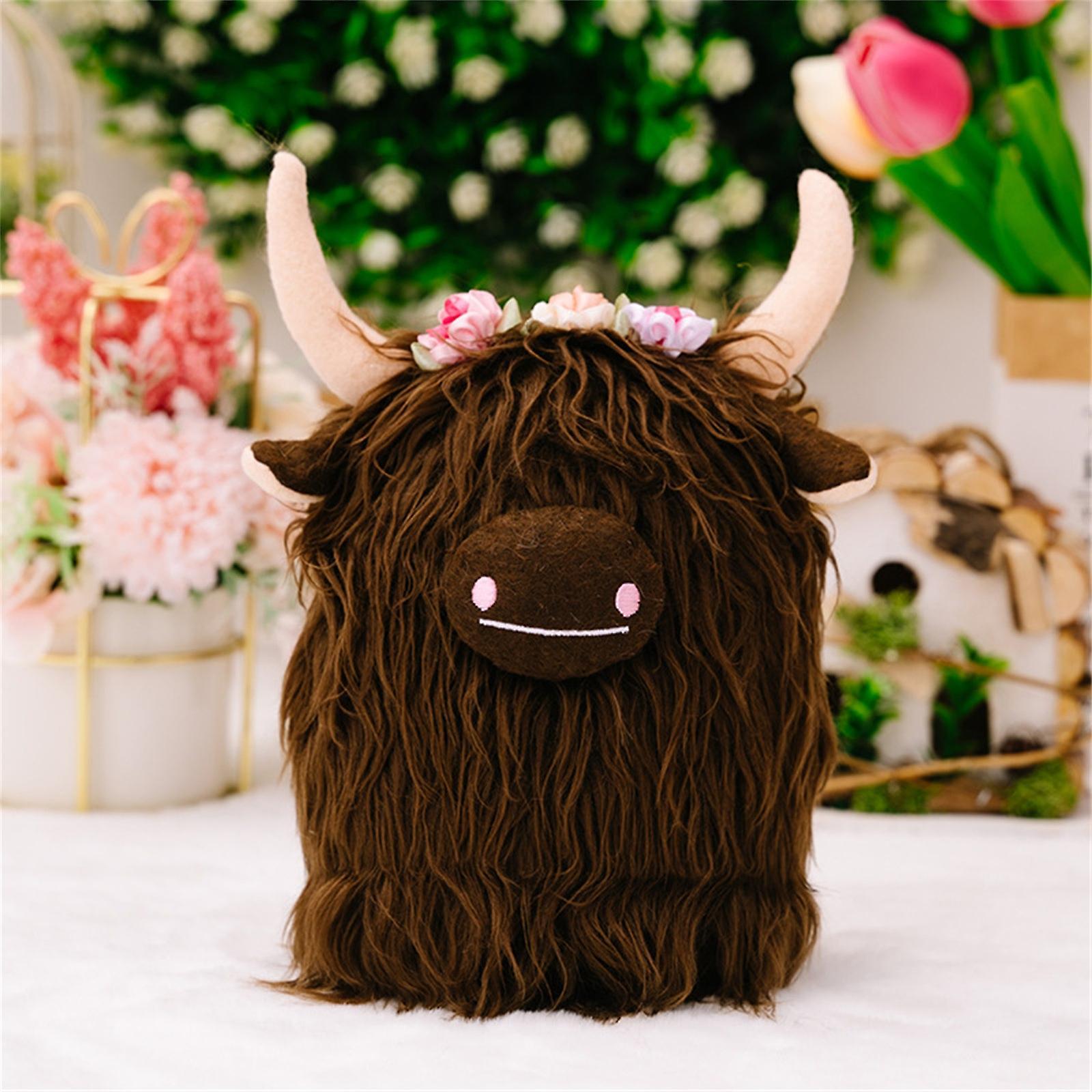 Kakanwo Kids Toys 3D Yak Cute Shape Plush Simulation Doll Children'S Doll Gift Brown