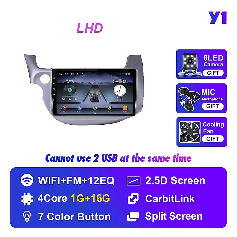 Aintier For Honda Jazz Fit 2007-2013 Android 10 Car Stereo Radio Multimedia Video Player Navigation Gps 2din Audio Dvd Carplay Y1 1G 16G LHD