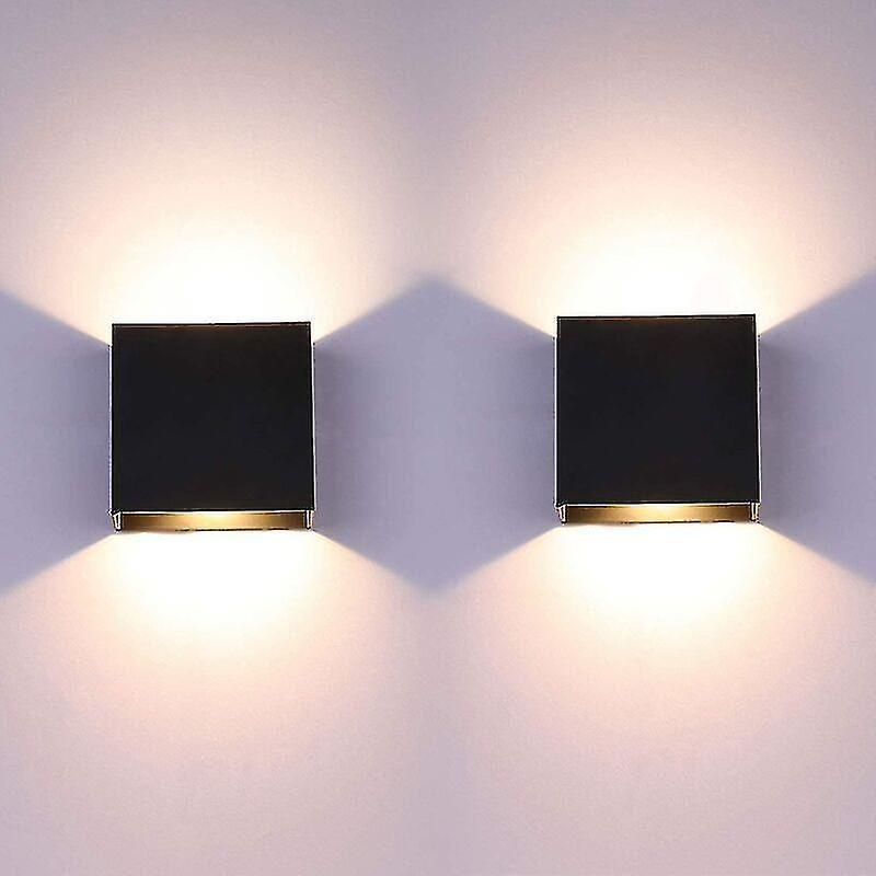 Banmo 70% Off -70% Off -2pack Led Wall Light Indoor Up Down Wall Sconce Black Wall Lamp Modern 6w Aluminum Lighting For Living Room Bedroom Bathroo...