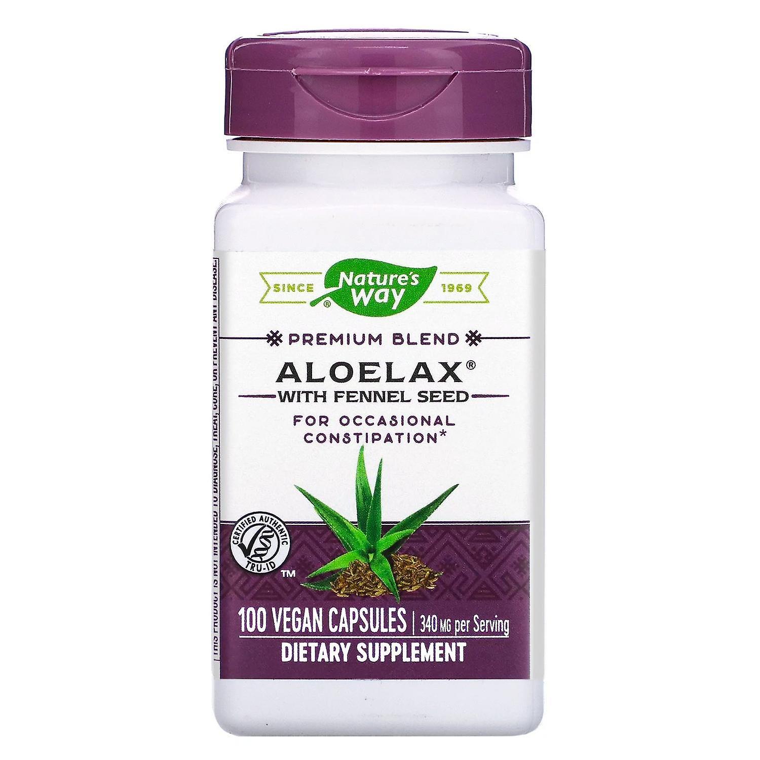 Nature's Way, Aloelax with Fennel Seed, 340 mg, 100 Vegan Capsules