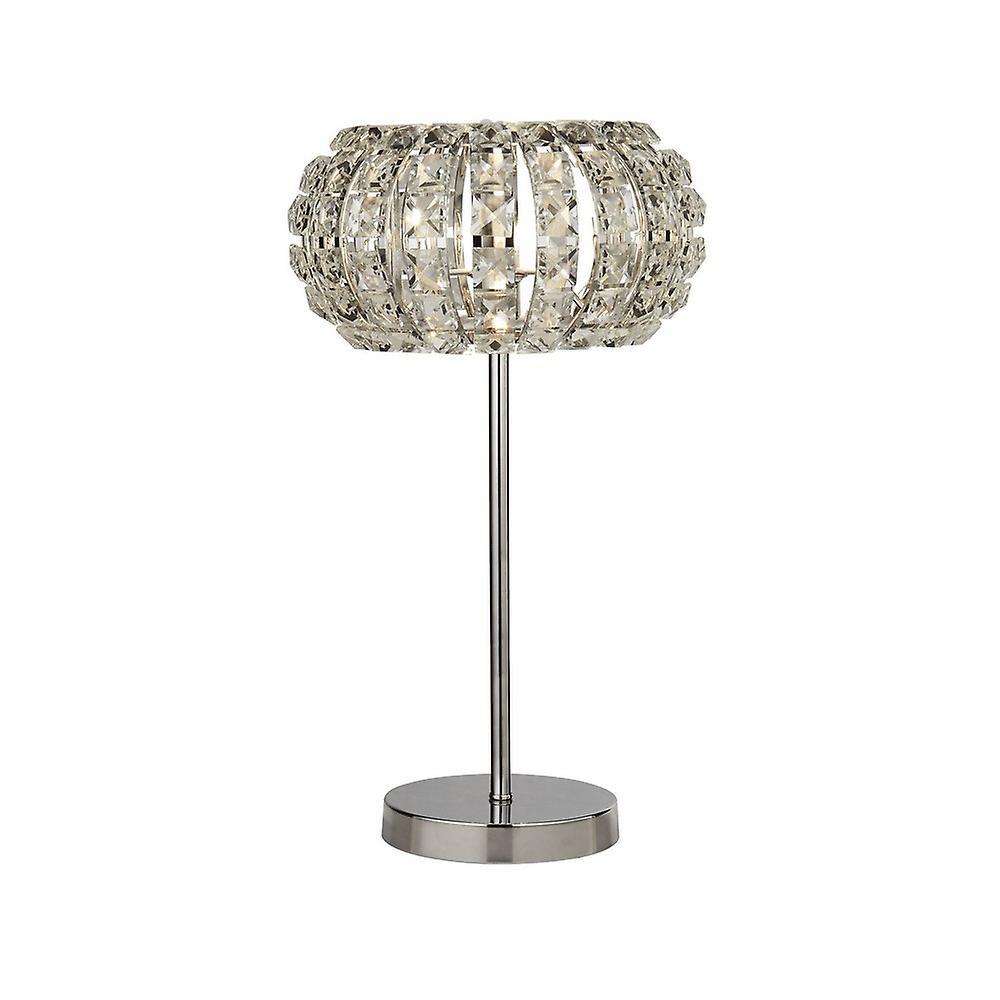 Searchlight Lighting Marilyn 1 Light Chrome Table Lamp with Crystal Glass, Crystal Sand Diffuser