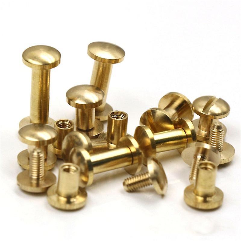 Slowmoose Solid Brass Binding Screws, Nail Stud Rivets For Photo Album, Leather Craft, 7mm / 10Pcs