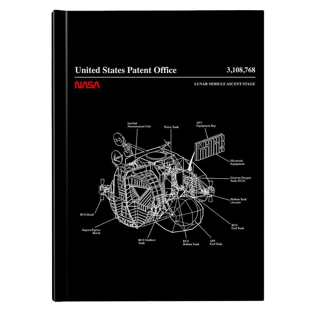 NASA Lunar Module Ascent Stage Blueprint Hardback Journal Black 13 x 18.5 cm