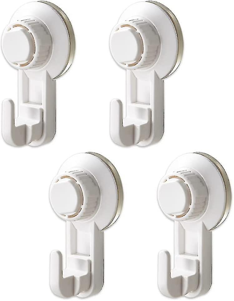 Unbrand Vacuum Suction Cup Hooks Set Of 4, Powerful Suction Cup Hook Without Drilling, Reusable Waterproof Kitchen Bathroom Hooks, Max 5kg (white)