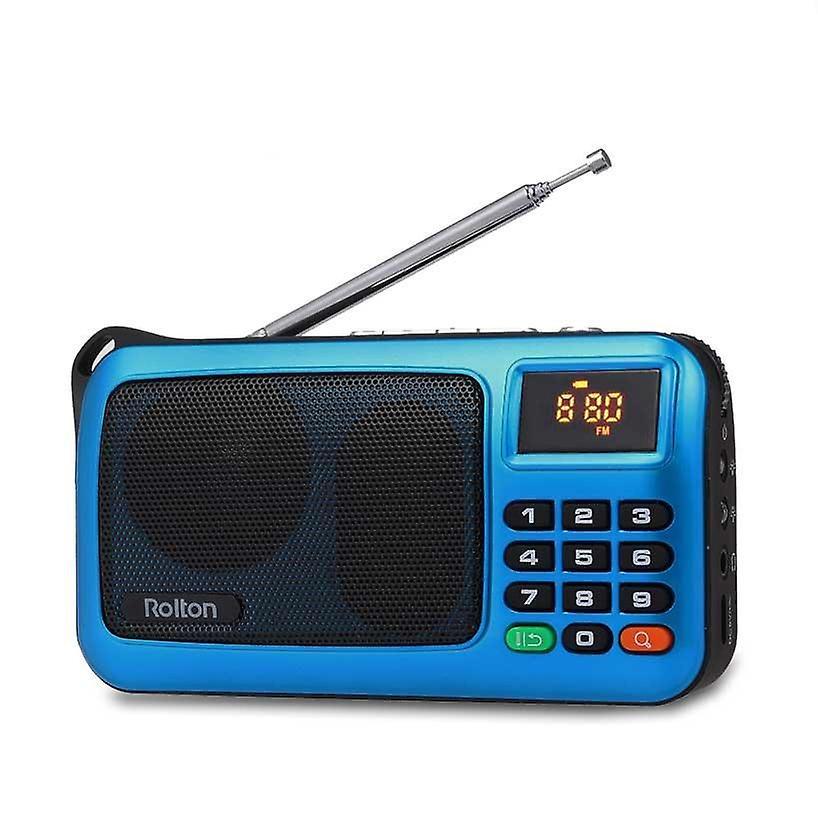 Slowmoose Mini Fm Portable Radio Speaker And Mp3 Music Player Blue