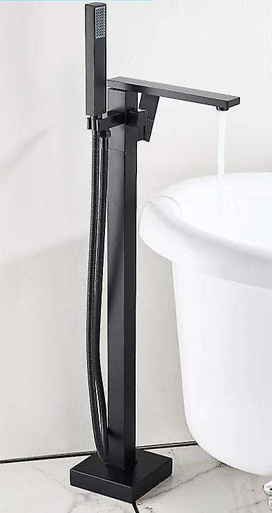 Slowmoose Floor Standing, Matte Black Square Bathtub Shower Faucets For Hot & Cold Water Black - TYPE A