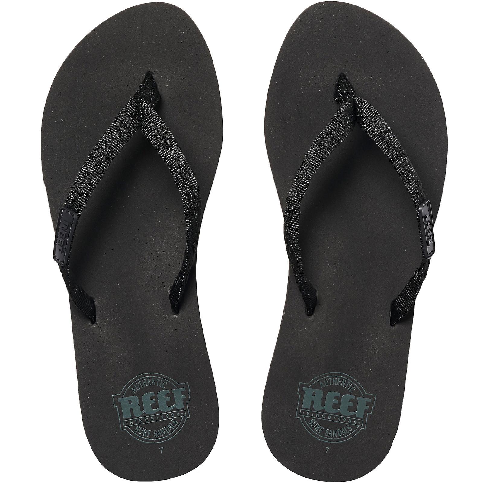 Reef Womens Ginger Summer Beach Holiday Sandals Thongs Flip Flops - Black 4 UK