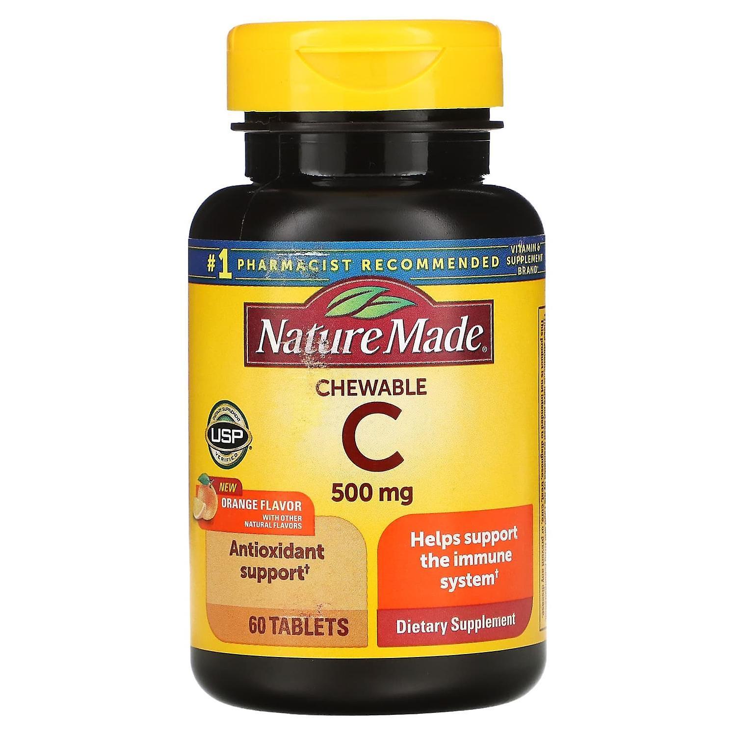 Nature Made, Vitamin C Chewable, Orange, 500 mg, 60 Tablets