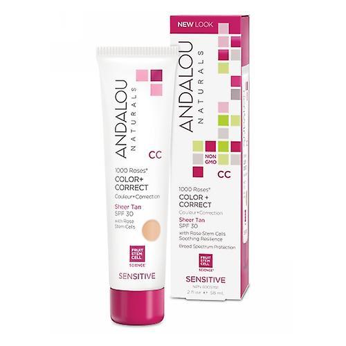 Andalou Naturals 1000 Roses Cc Color + Correct Sheer Tan Spf 30, 2 Oz (Pack of 1)