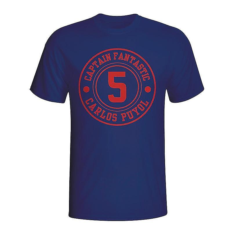 Gildan Carlos Puyol Barcelona Captain Fantastic T-shirt (navy) - Kids XLB (12-13 Years)