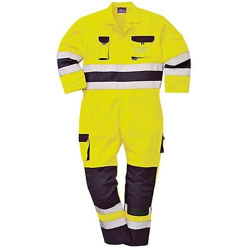 ek Wholesale Portwest tx55 nantes hi vis overalls with kneepad pockets Yellow/navy S