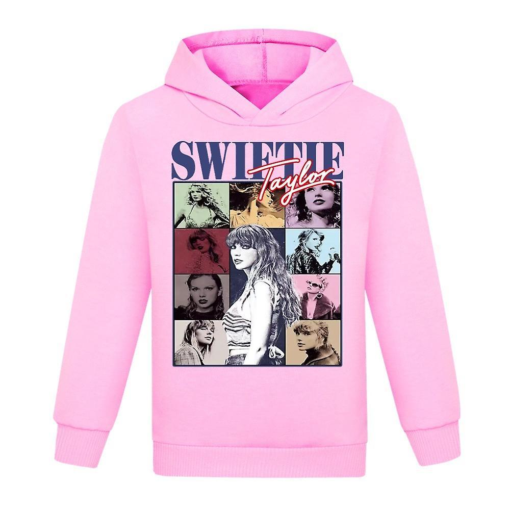 Ochime Pop Taylor Swiftie Hooded Hoodie Kids Boys Girls Long Sleeve Pullover Sweatshirt Casual Tops Xmas Fans Gift Pink 9-10 Years