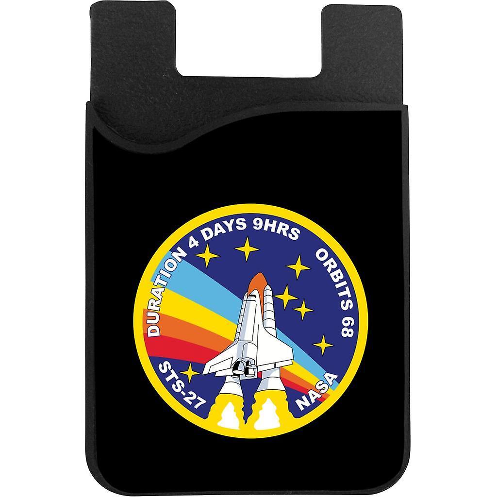 NASA STS 27 Atlantis Mission Badge Phone Card Holder Black 5.5cm x 8.5cm