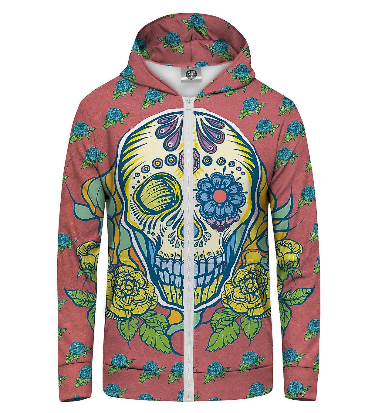 Mr Gugu & Miss Go Mr. GUGU & Miss GO Sugar Skull Hoodie Kangaroo Zip Up pink XS