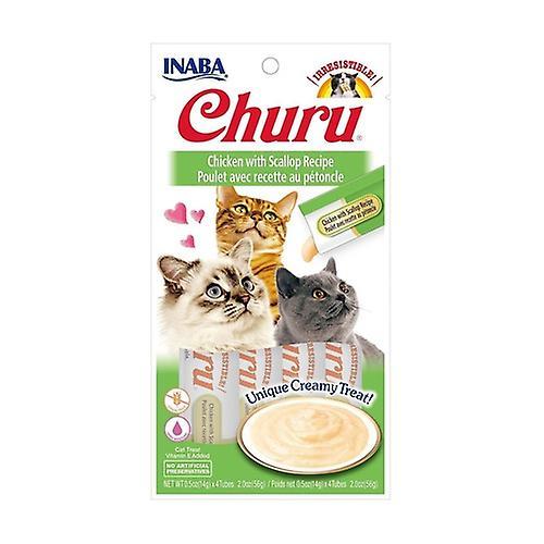 Inaba Churu Cream for Cats Chicken with Scallop 1 unit (Chicken - Seafood - Meat)