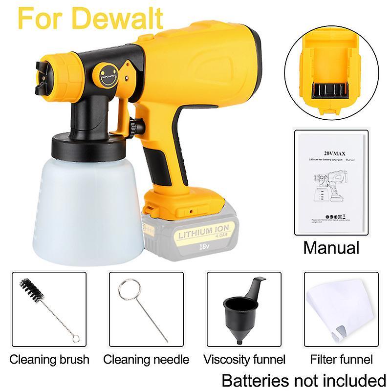 Jiechannel 800ml Electric Spray Gun For Makita/dewalt/milwaukee/  18v Battery Cordless Paint Sprayer Furniture Steel Coating Airbrush For Dewalt