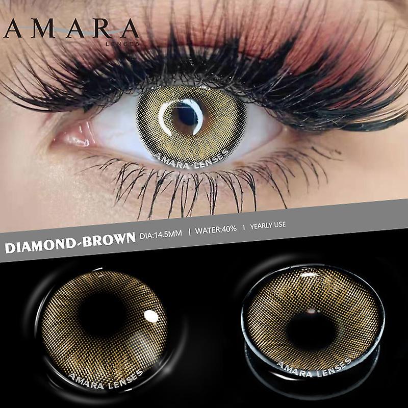 Visgaler Contact Lenses Color Contact Lenses For Eyes Natural 2pcs Blue Colored Contact Lens For Eyes Yearly Color Lens Eyes DIAMOND-BROWN