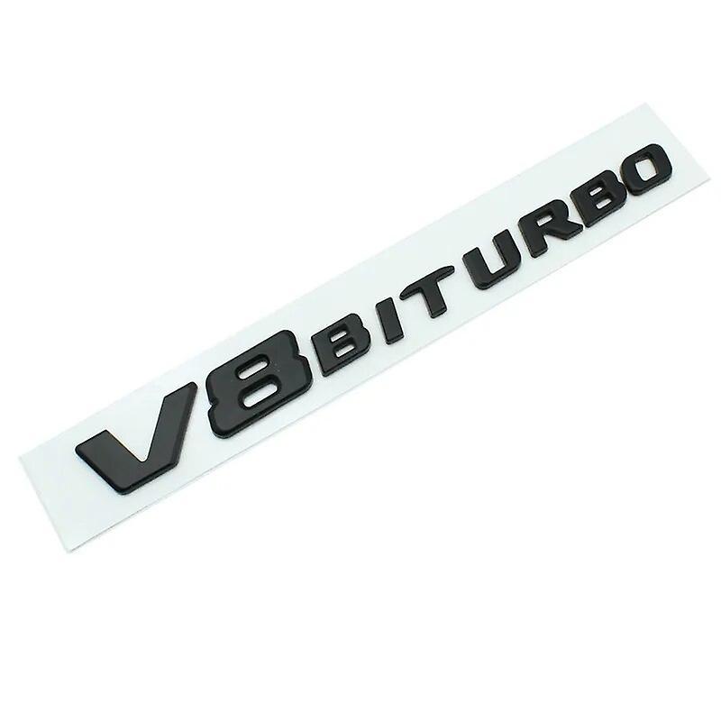 Hikig 3d Abs Car Fender Side Badge V8 Biturbo Emblem Sticker For Logo Mercedes Amg C63 W205 W204 E63 W213 W212 S63 G63 W218 W463 X166 Matte Black