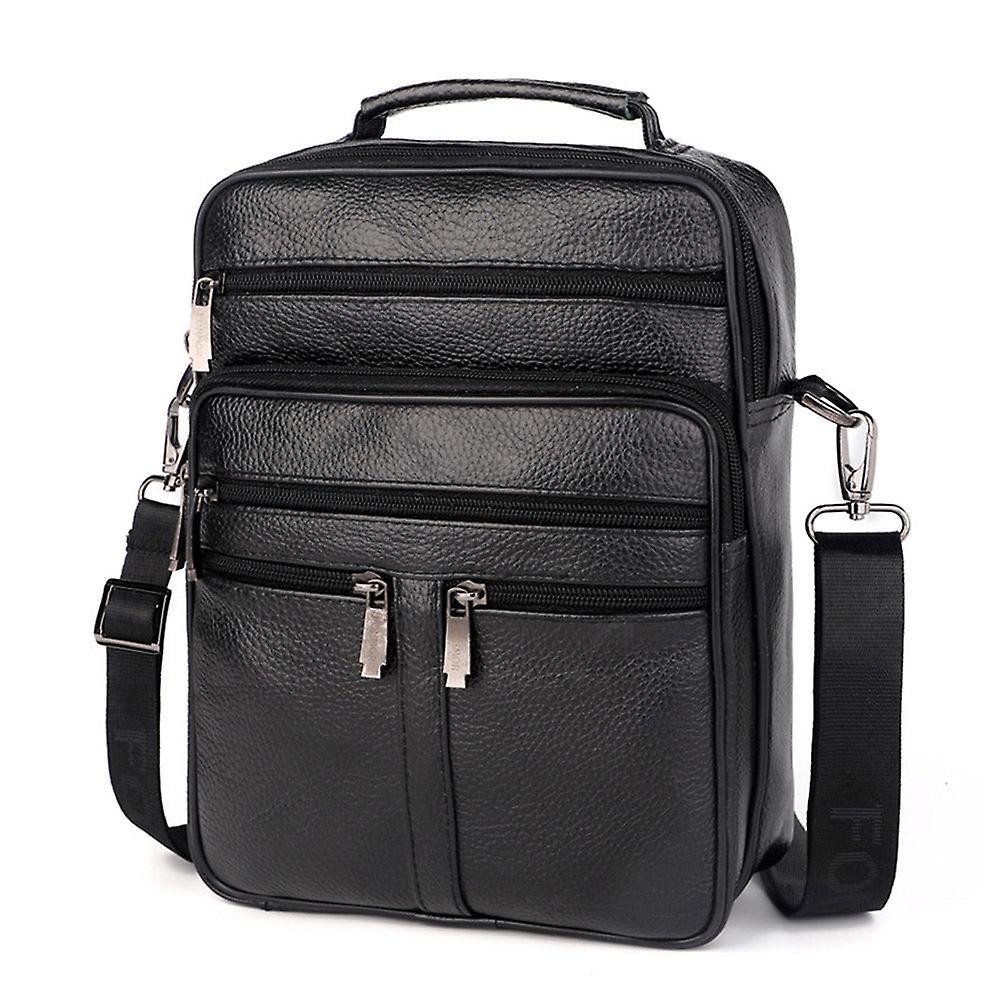 The Brands Market Leather cross-body messenger bag for men Black