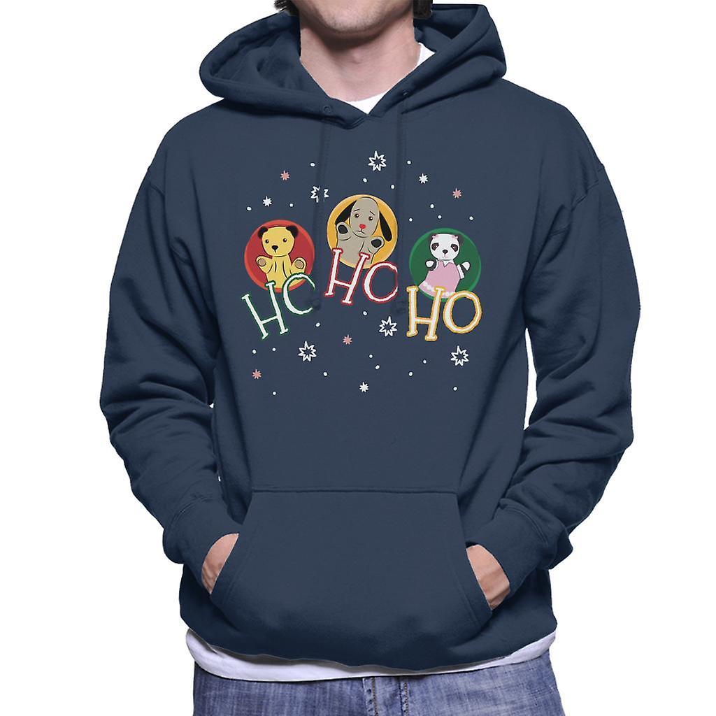 Sooty Christmas Ho Ho Ho Men's Hooded Sweatshirt Navy Blue Large