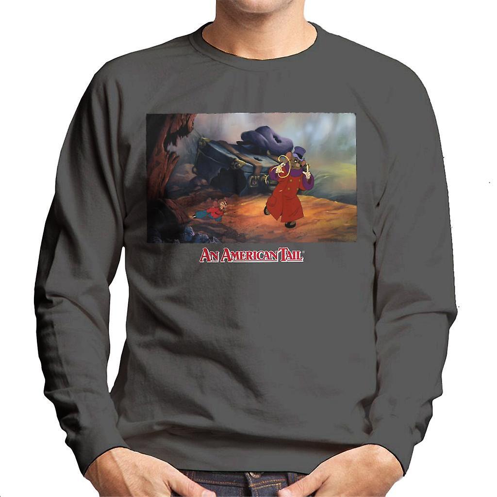 An American Tail Fieval And Warren T Rat Men's Sweatshirt Charcoal Large