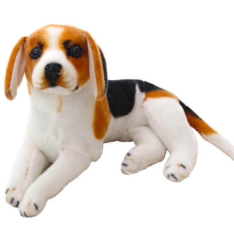 Hxetlv New Simulation Beagle Dog Plush Toys, Animal Plush Toys, Children's Toys, Home Decoration, Christmas Gifts 30cm Lying down