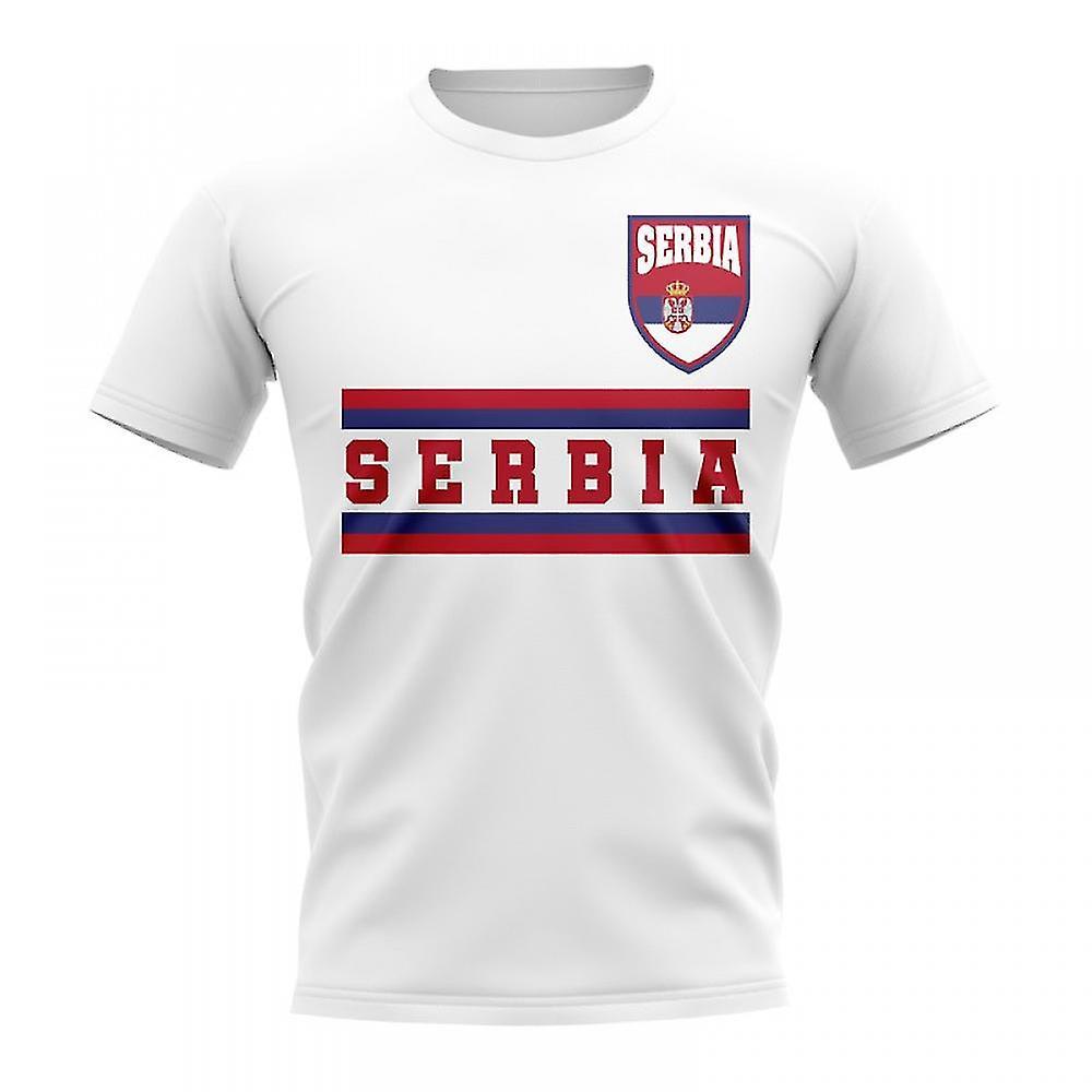 UKSoccerShop Serbia Core Football Country T-Shirt (White) XLW