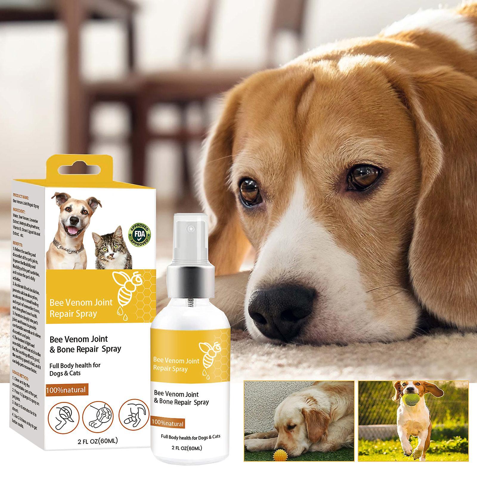 unbrand Pet Bee Venom Joint & Bone Therapy Spray, Joint Repair Spray Dog Cat Cat Relief Body Joint Sore Muscle And Bone Care Spray 60ml 2pcs