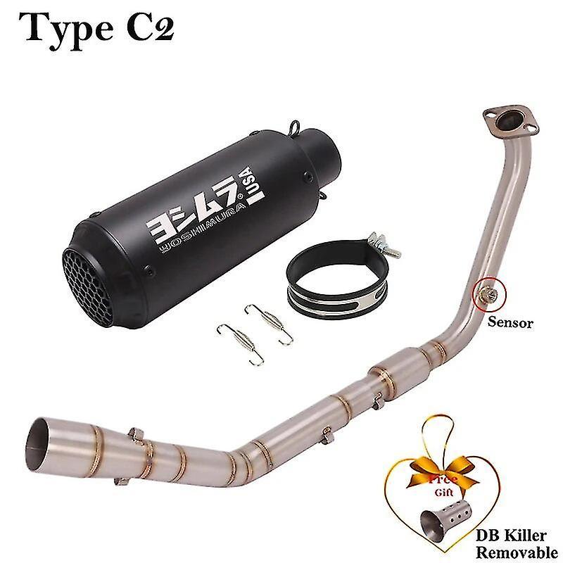 Gunest Full System For Yamaha Xsr125 Xsr 125 2020 - 2022 Motorcycle Exhaust Escape Modify Front Mid Link Pipe Db Killer Scooter Muffler Type C2