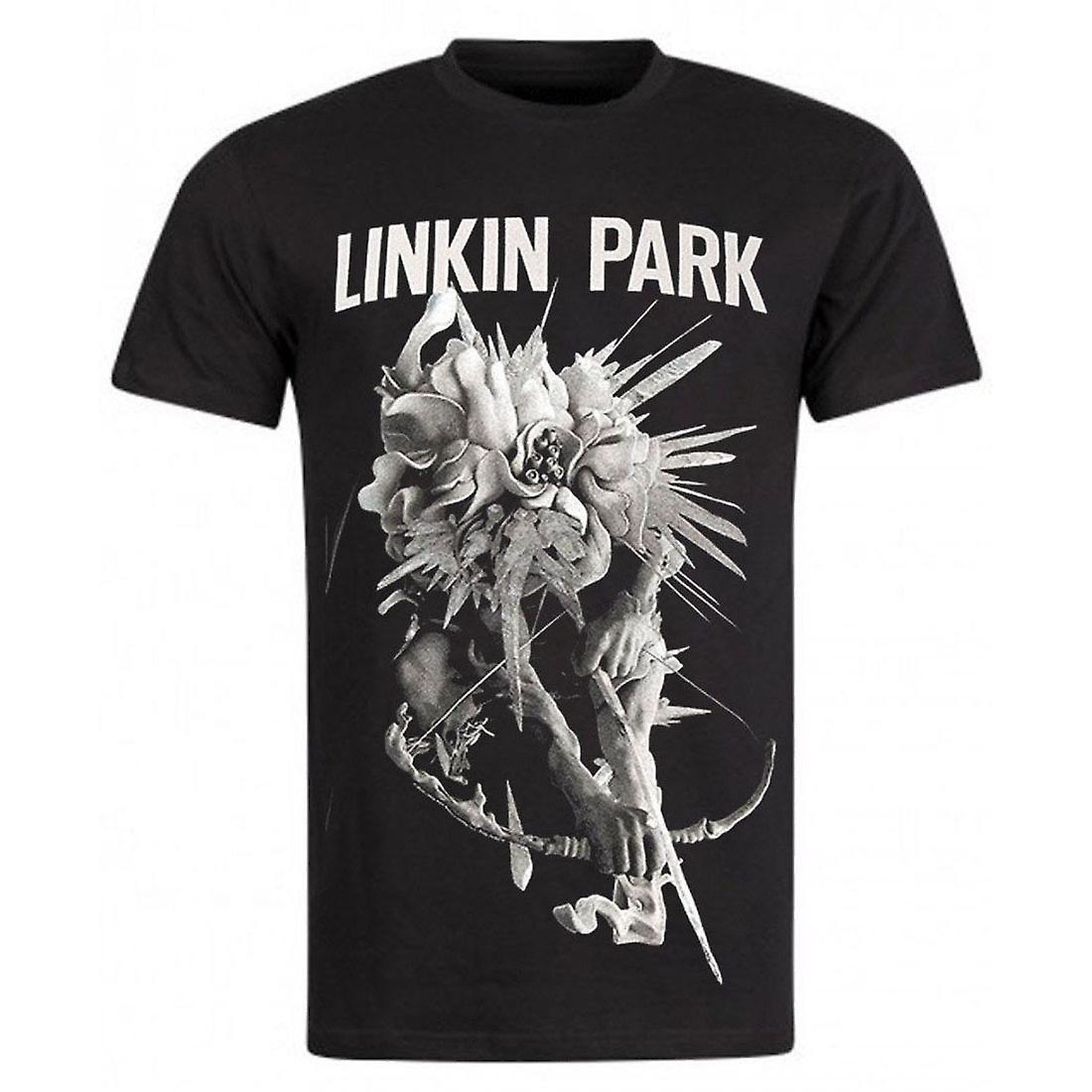 RockShark Linkin Park T-Shirt Noir Dark Flower Black M