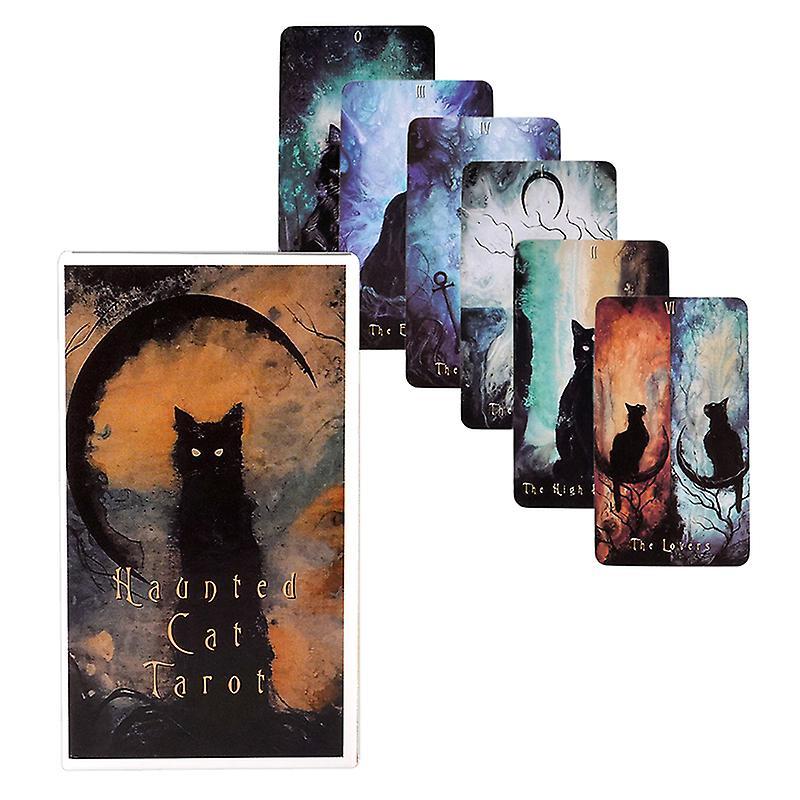 Unbrand Haudted Cat Tarot Card Prophecy Fate Divination Deck Family Party Board Game A