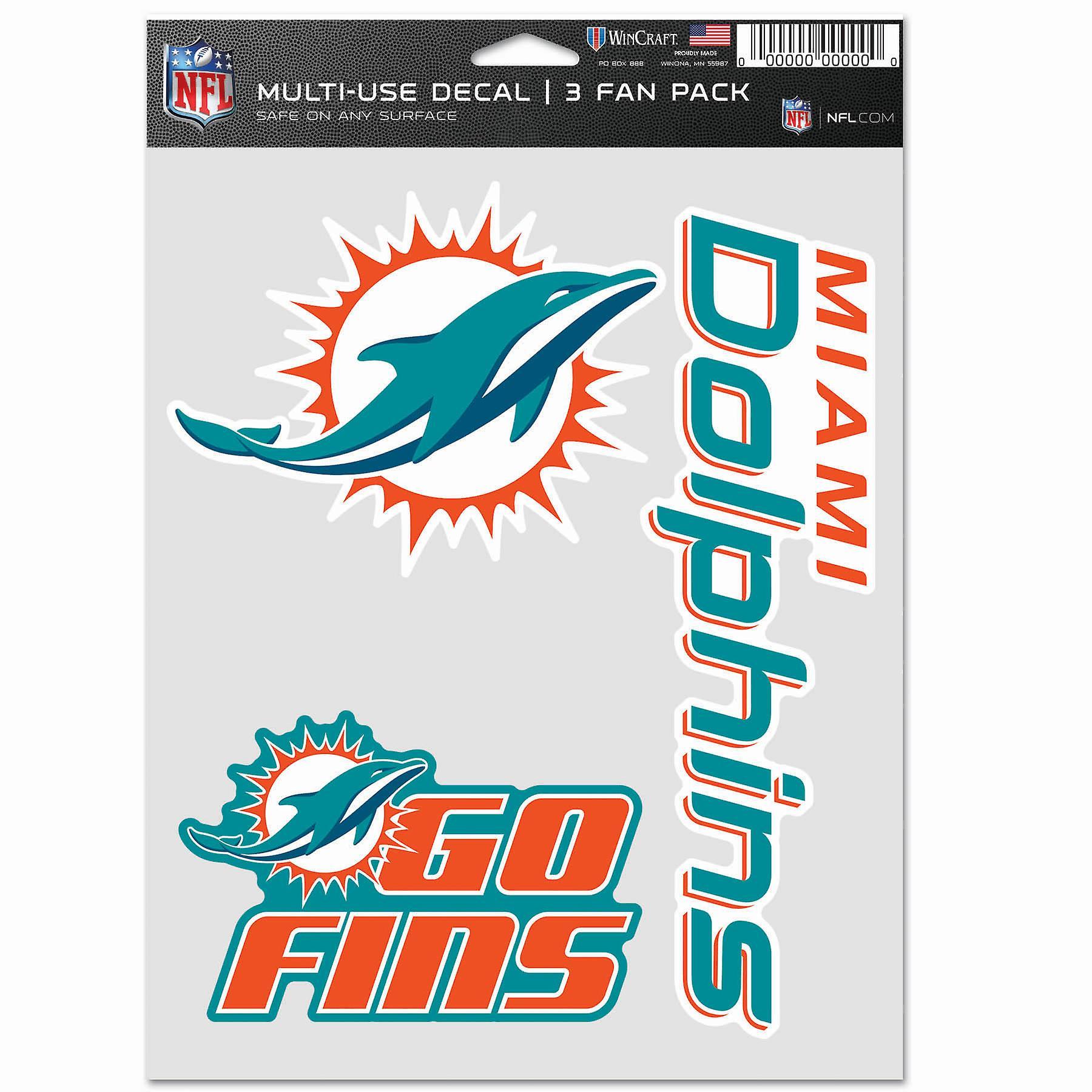 Wincraft NFL Sticker Multi-Use Set of 3 20x15cm - Miami Dolphins